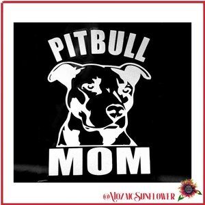 Approx 5" X 5"  Pitbull Mom High Quality Waterproof Vinyl Decal